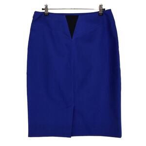 TAHARI Royal Blue Selena Pencil Skirt Elastic V Back Panel Women’s Size 6